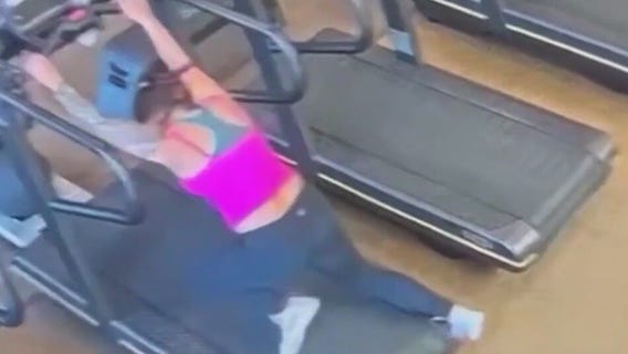 Woman loses pants on treadmill
