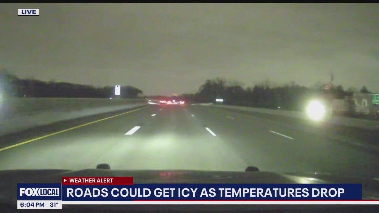 Temps drop leaving roads slick overnight