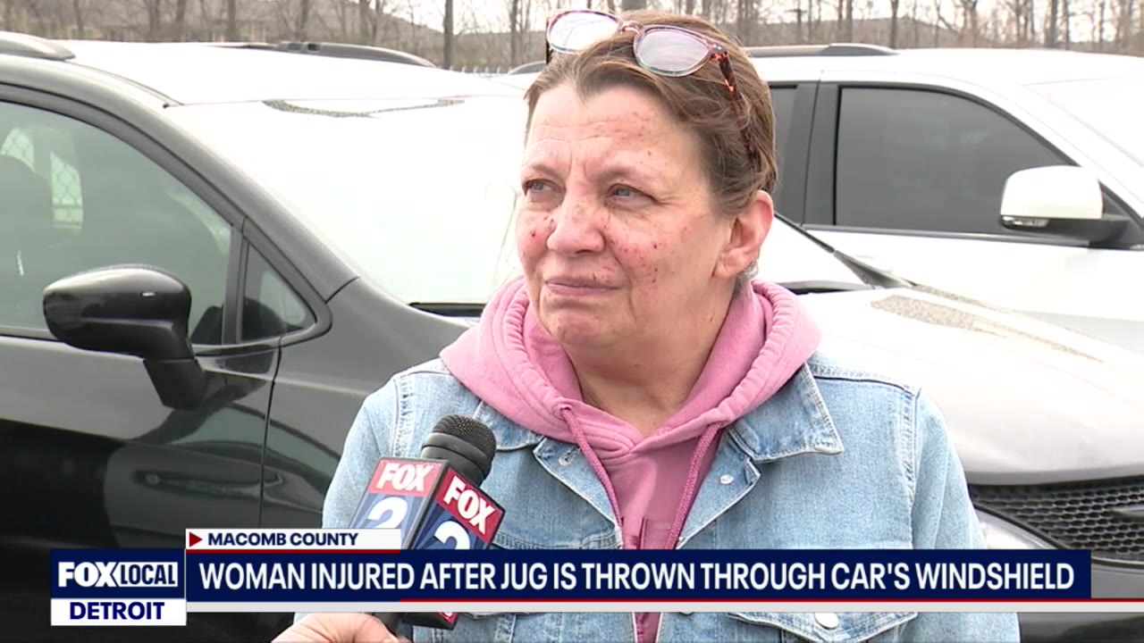 Water jug thrown through windshield in Macomb Township | FOX 2 Detroit