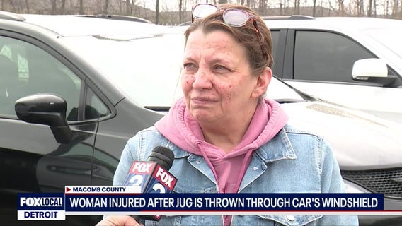 Water jug thrown through windshield in Macomb Township