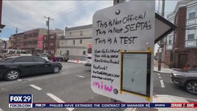 Street artists create accessible sign for SEPTA riders