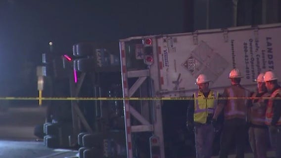 67th Avenue and Glendale closed after semi rollover crash