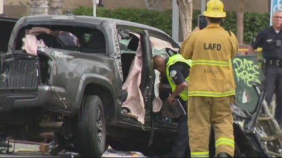 Chase of stolen vehicle ends in crash; 4 hurt