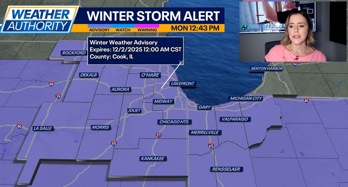 Chicago weather: Winter Weather Advisory in effect until midnight in Chicago