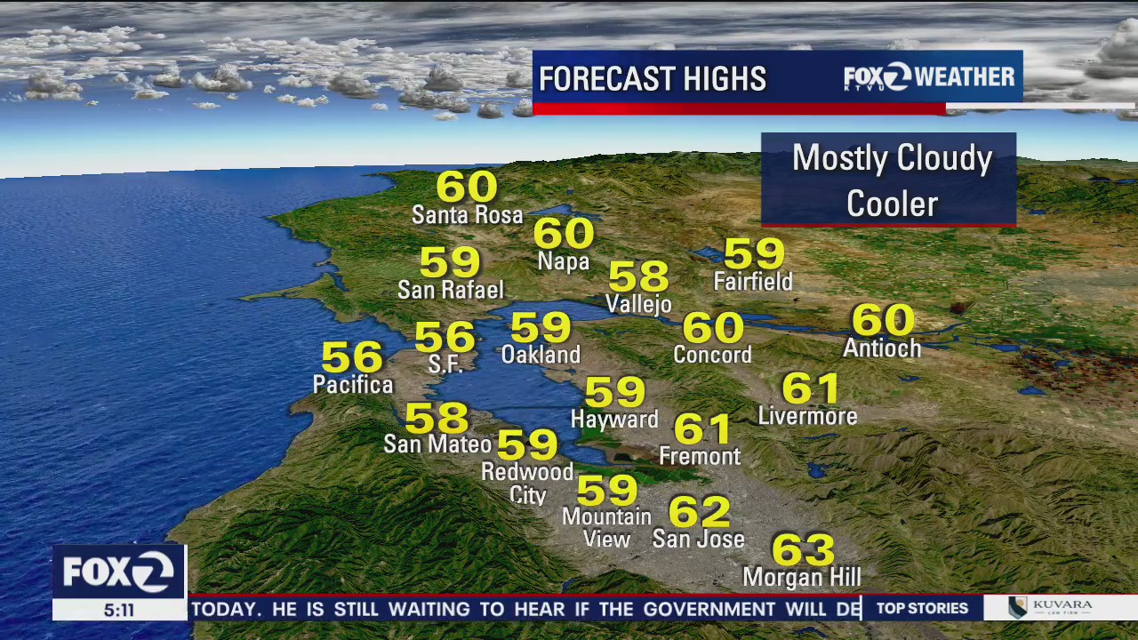 Fog and cloud cover expected to yield mild temps