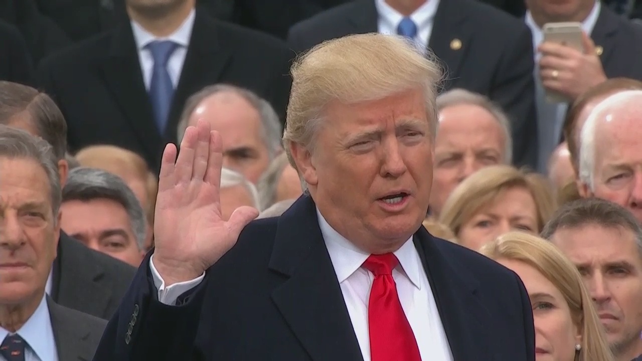 Donald Trump takes the oath of President