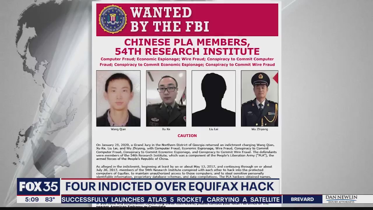 US says Chinese military was behind Equifax breach