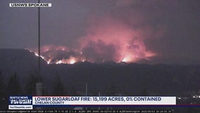 Lower Sugarloaf Fire grows to 15,000 acres, 0% contained in Chelan County, WA