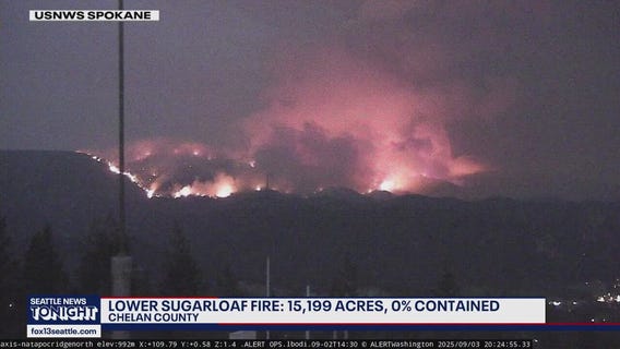 Lower Sugarloaf Fire grows to 15,000 acres, 0% contained in Chelan County, WA