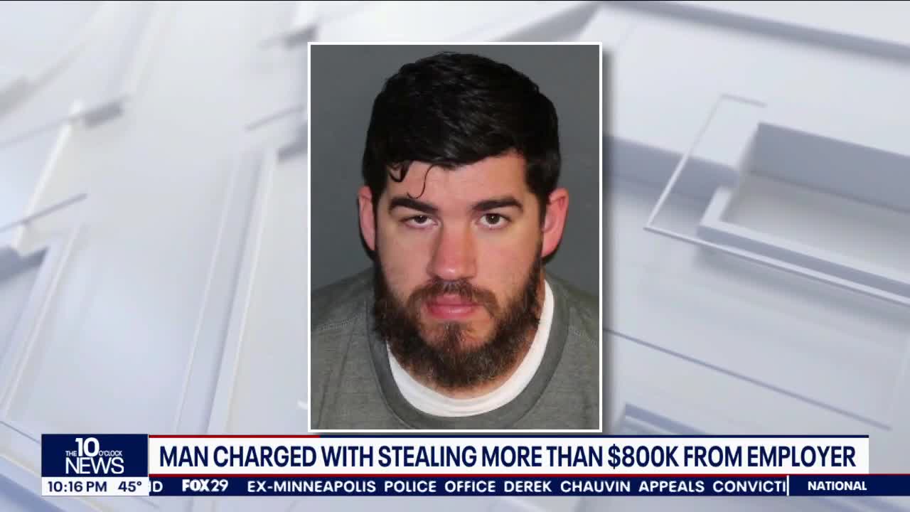 Bucks County man charged with stealing over $800K from New Jersey employer