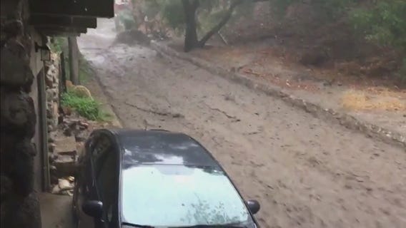 Road turned into raging river in Burbank