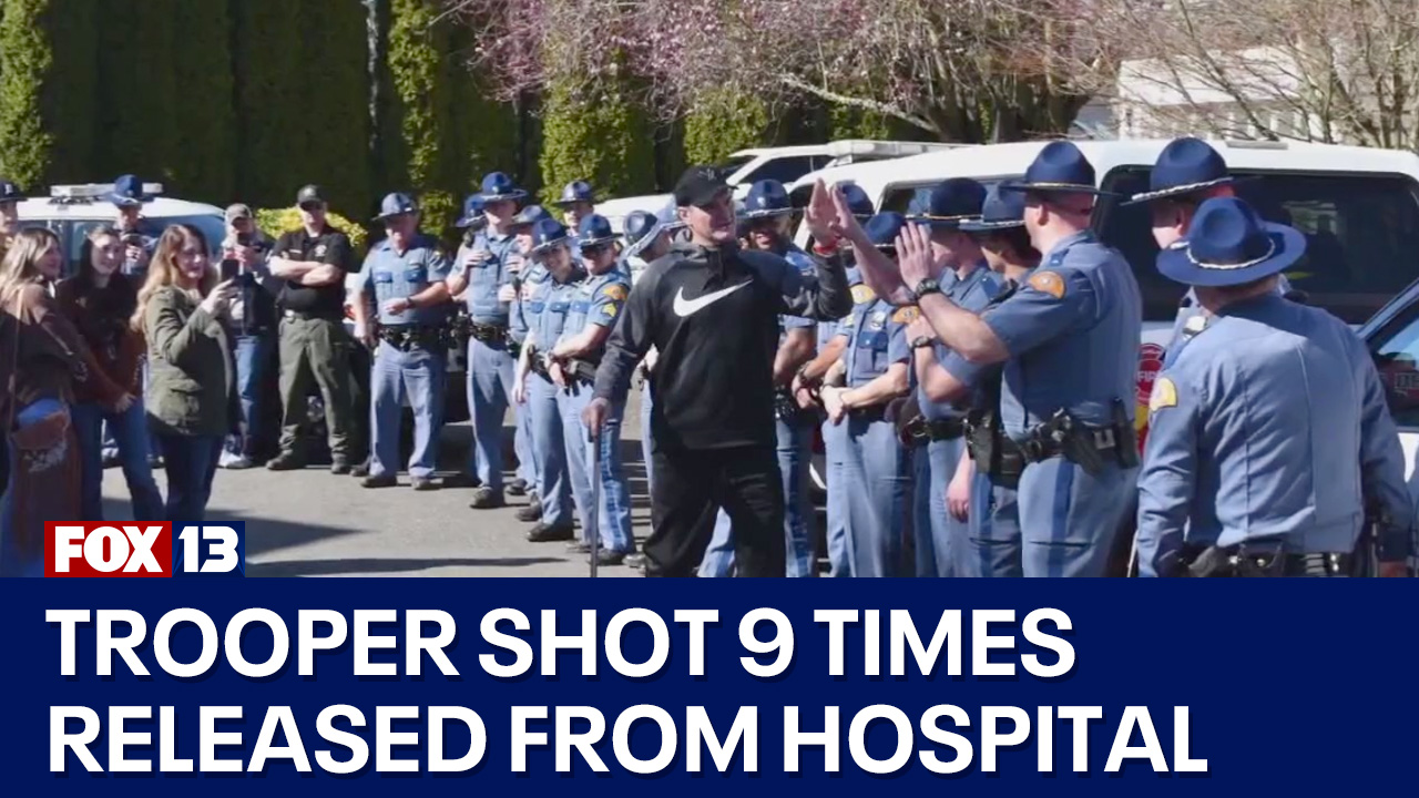 Trooper released from hospital after being shot 9 times