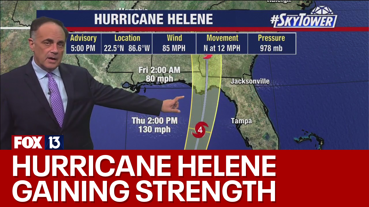 Hurricane Helene gaining strength as it moves toward Florida