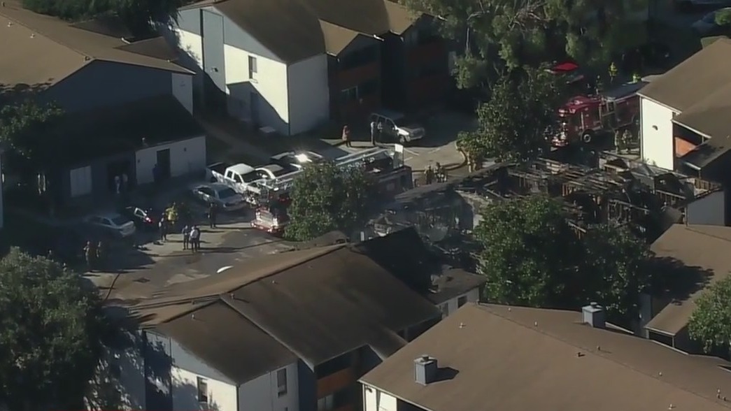 Apartment fire on Olympia Drive in Houston
