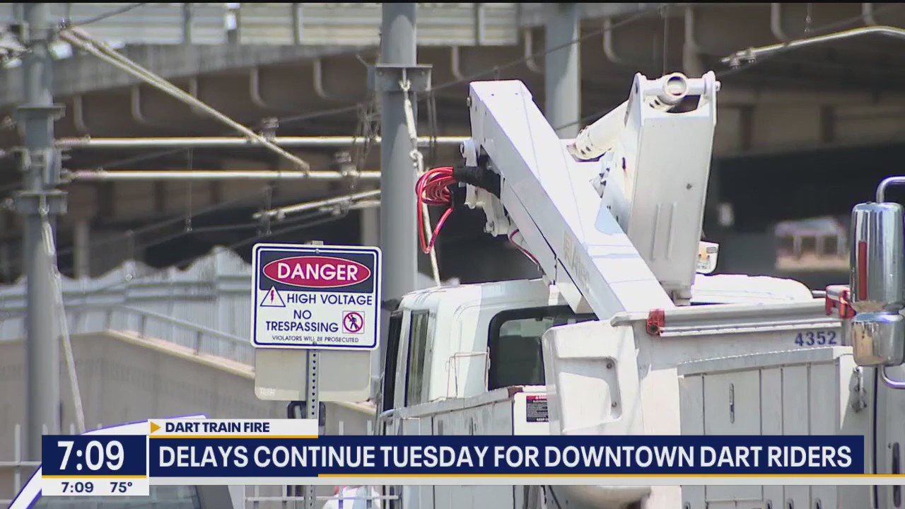 Delays continue Tuesday for downtown Dallas DART riders