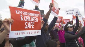 Protesters do not want park in Irvine to be homeless encampment