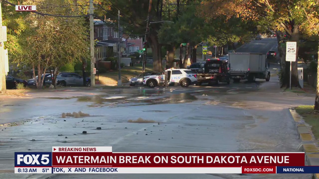 Water main break disrupts traffic on South Dakota Avenue | FOX 5 DC