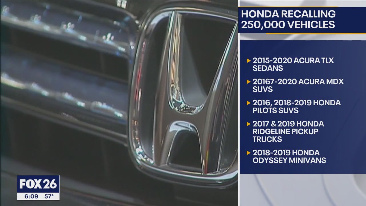 Honda issued recalls for Acura