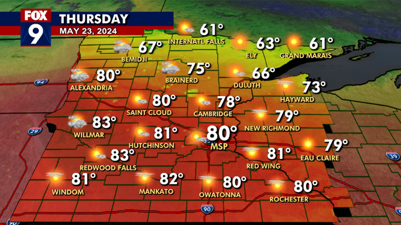 MN weather: Warmer Thursday, late night rumbles