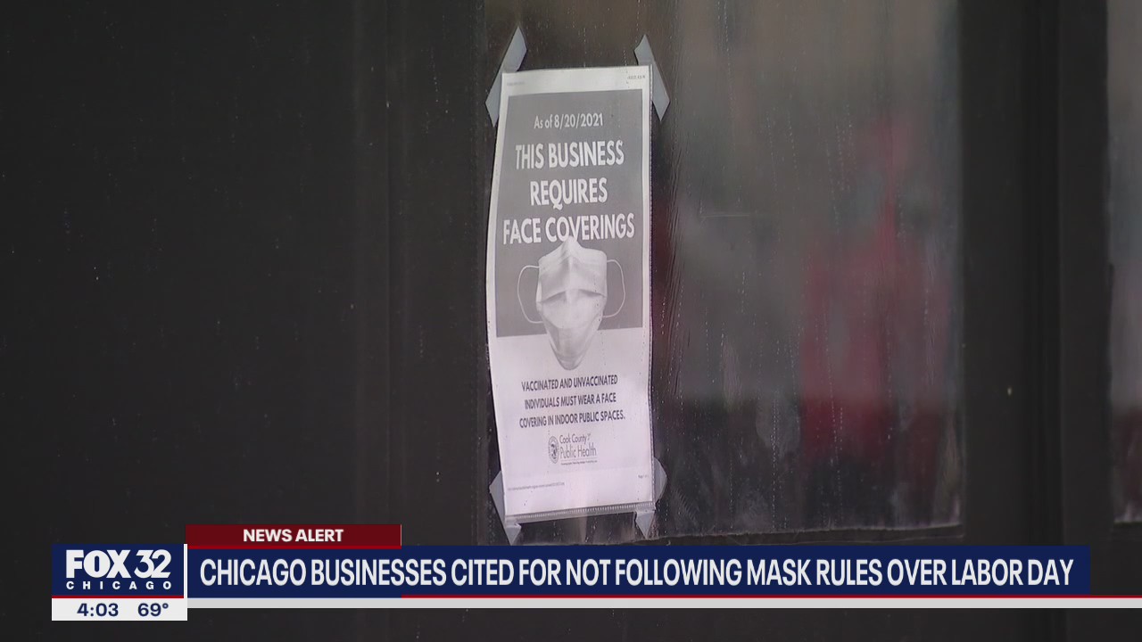 Chicago businesses cited for not following mask rules over Labor Day