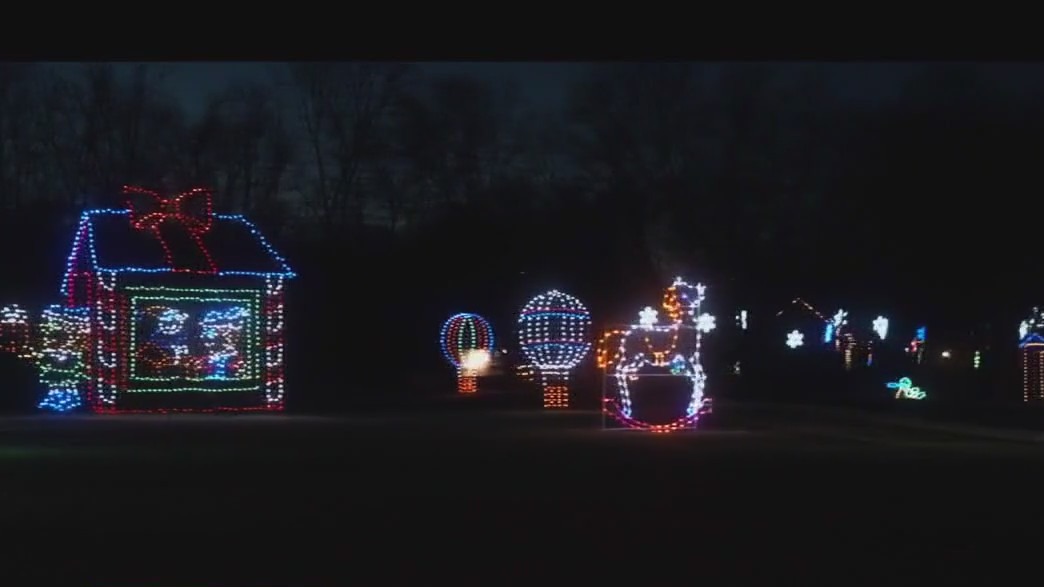 Scenic trail of lights in Pewaukee