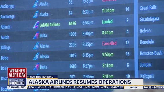 Alaska Airlines resumes operations