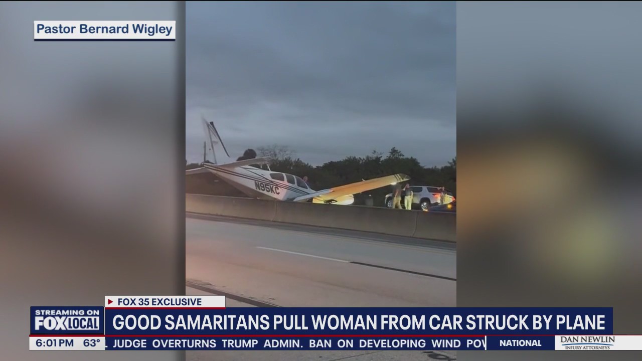Melbourne pastors save woman trapped in car after I-95 plane crash