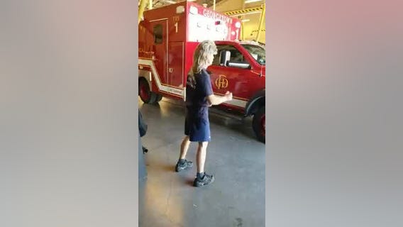 Georgetown Firefighter dancing