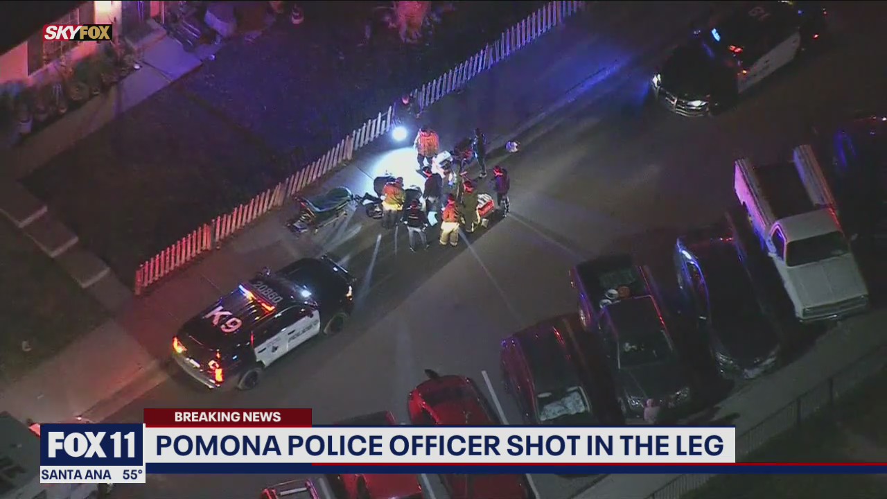 Police officer shot in leg in Pomona