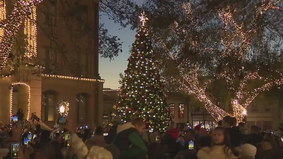 Annual downtown Georgetown square lighting