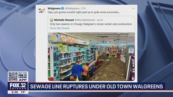 Sewage line ruptures under Chicago Walgreens