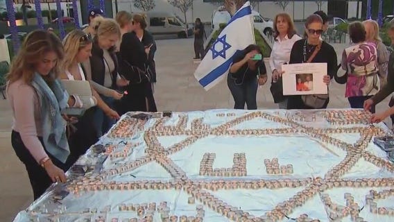 Jewish community light Shabbat candles for victims, hostages