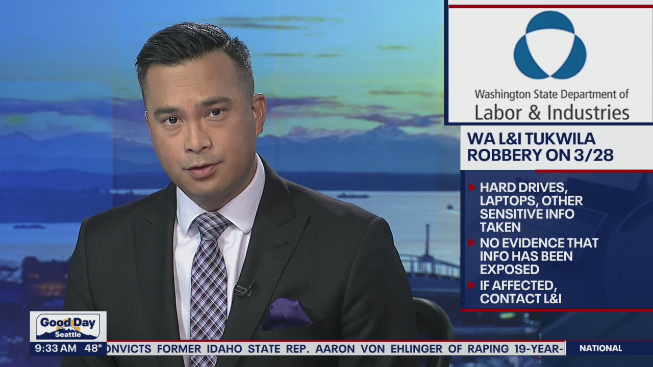 Hard drives, equipment containing personal information stolen from L&I in Tukwila