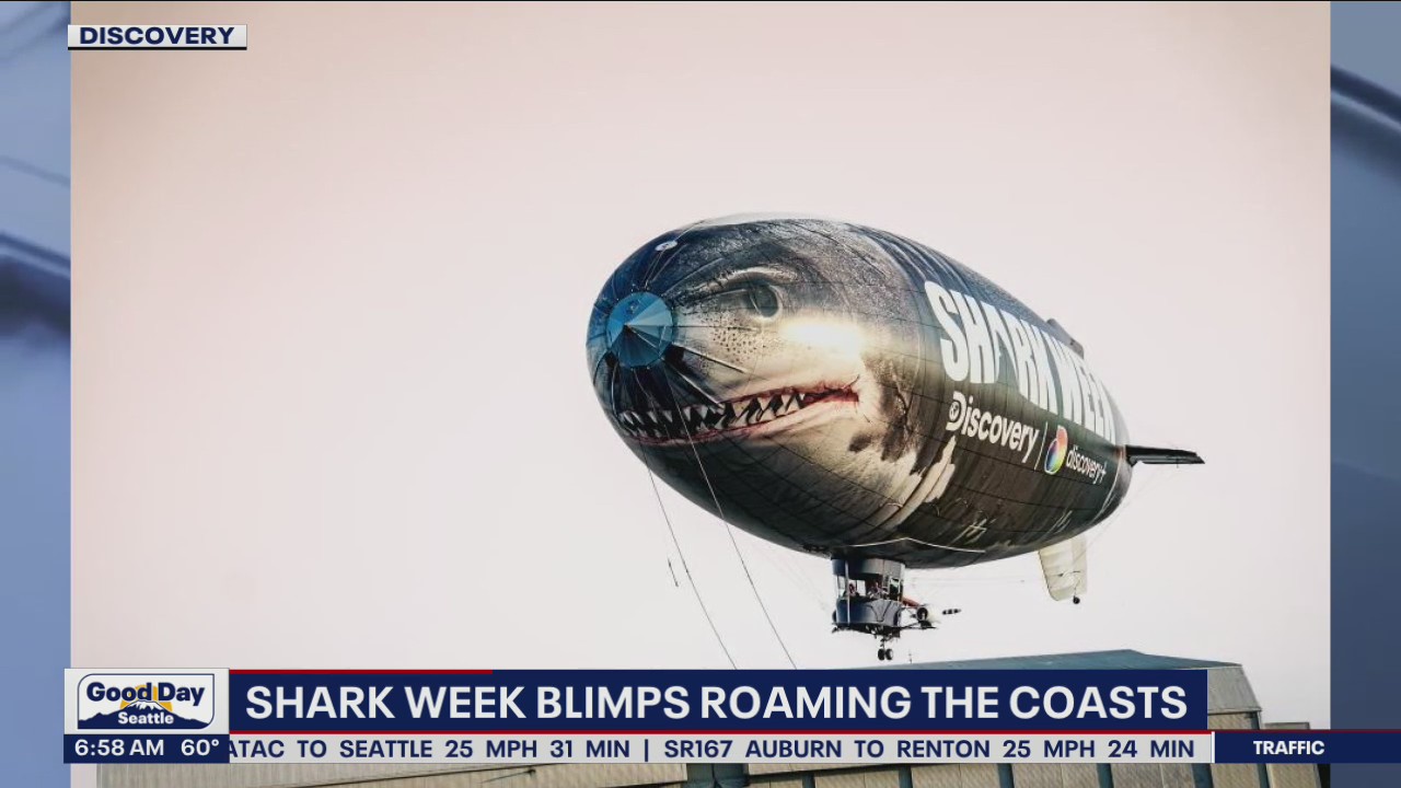 Shark Week blimps roaming the coasts