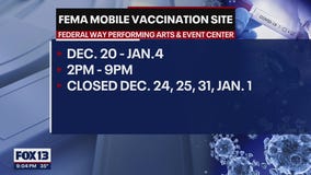 FEMA vaccine clinic opens in Federal Way as COVID-19 cases rise