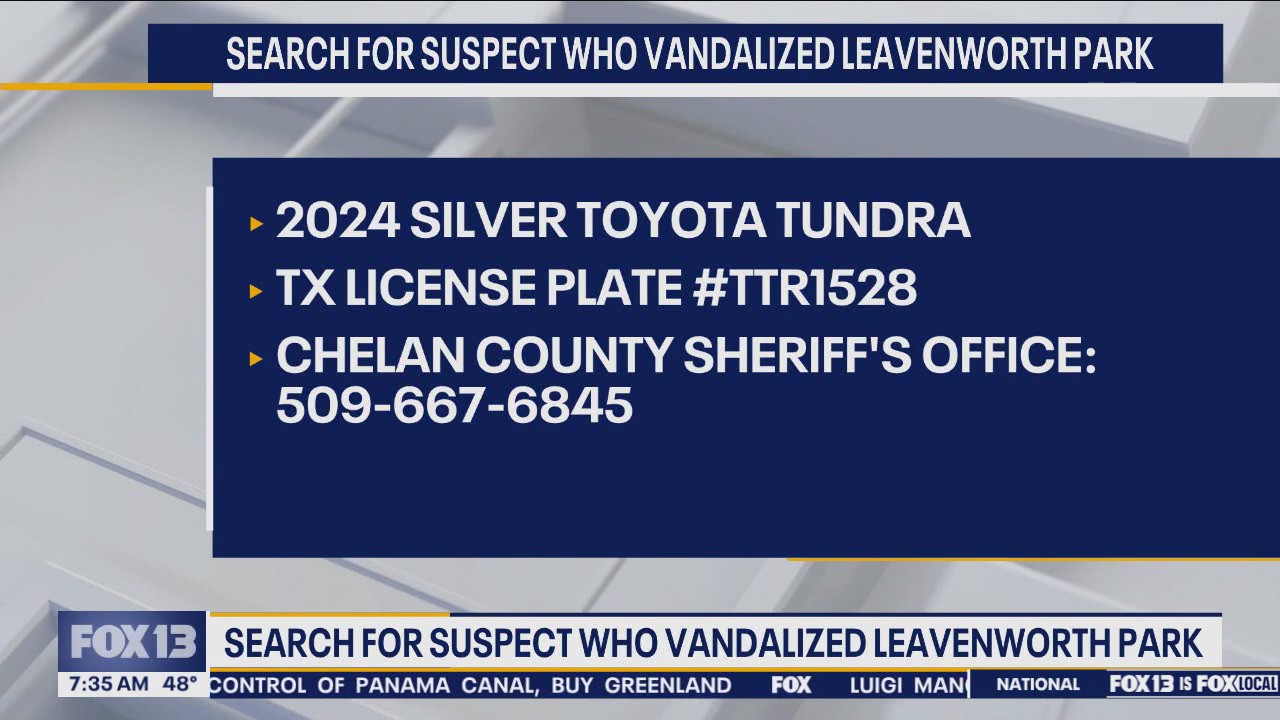 Search underway for suspect who vandalized Leavenworth park