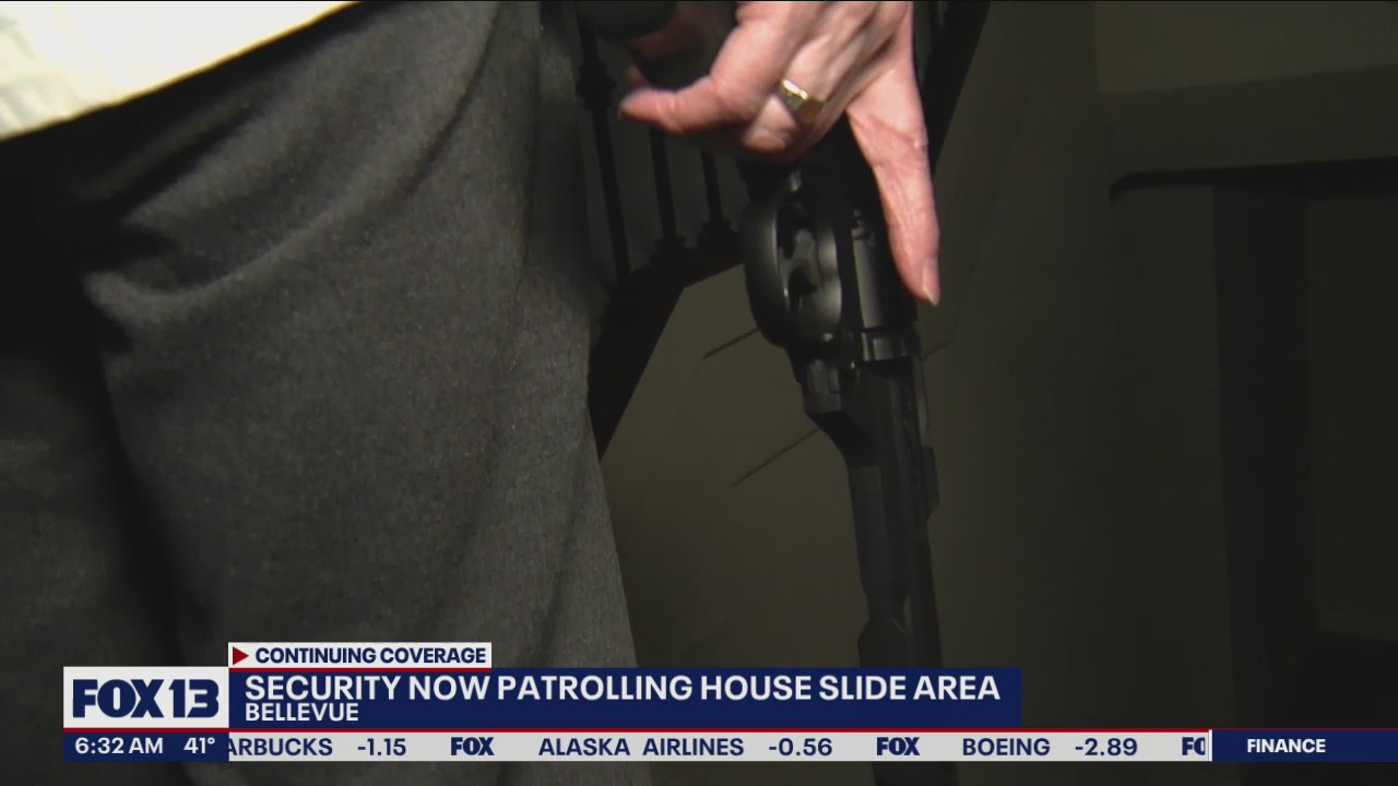 Security now patrolling house slide area in Bellevue
