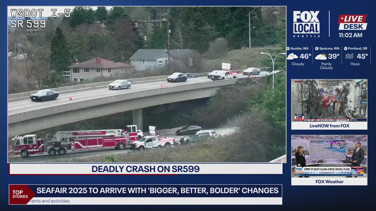 Deadly crash on SR599 in Tukwila, WA