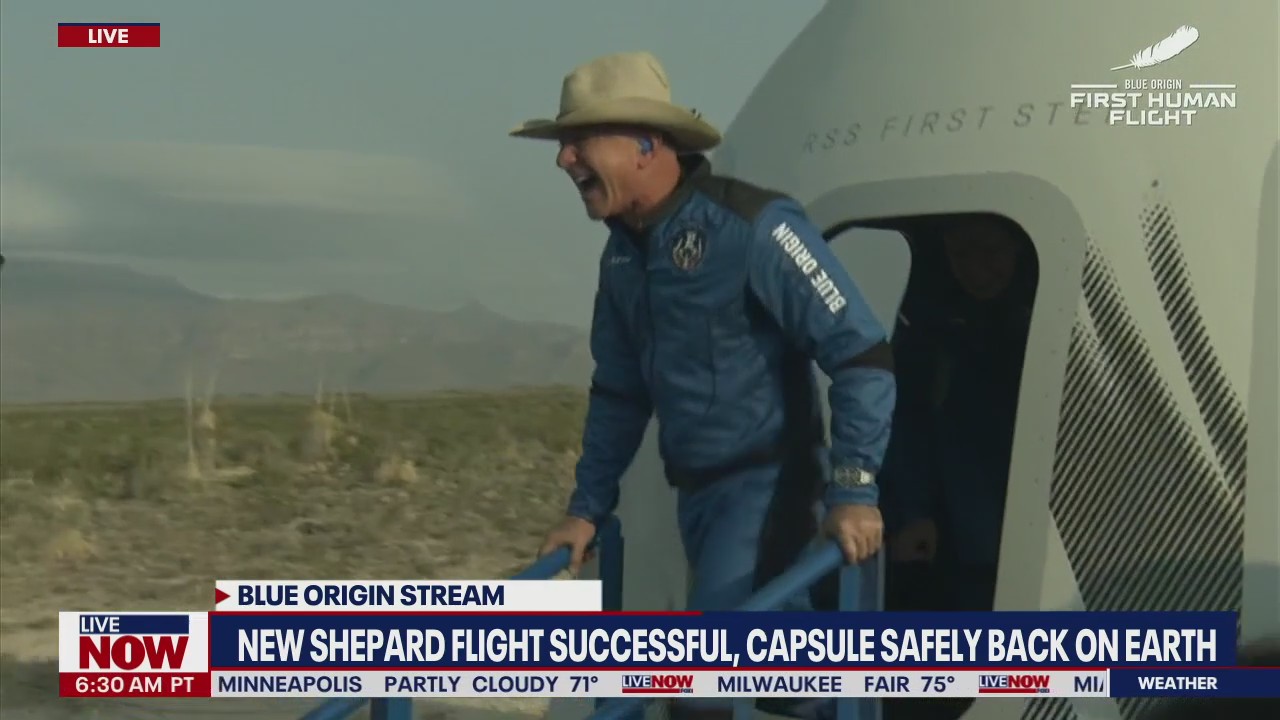 Exiting the capsule: Blue Origin crew successfully back on Earth | LiveNOW from FOX