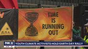 Youth climate activists hold Earth Day rally