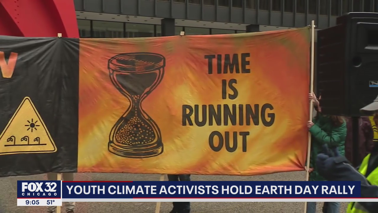 Youth climate activists hold Earth Day rally
