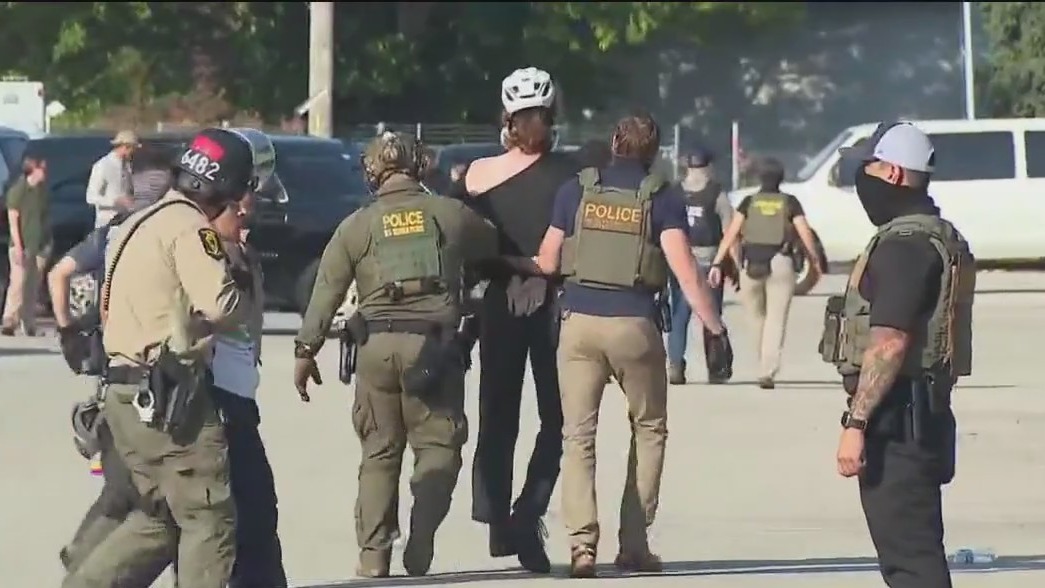 'This isn't government, it's chaos': Several arrested at Chicago area ICE protest