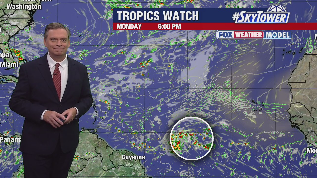 Post Tropical Storm Imelda weakens over open water