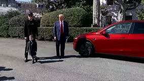 Donald Trump buys a Tesla from Elon Musk at White House [RAW]