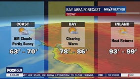 Inland could reach 99 degrees