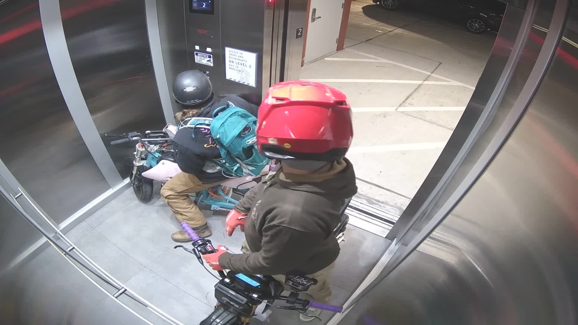 Mini motorbike riders damage elevator, police say