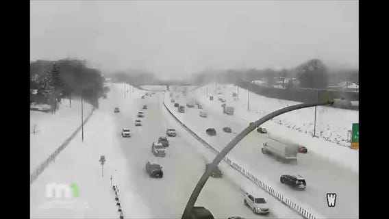 Cars struggle to get up exit ramp in South St. Paul