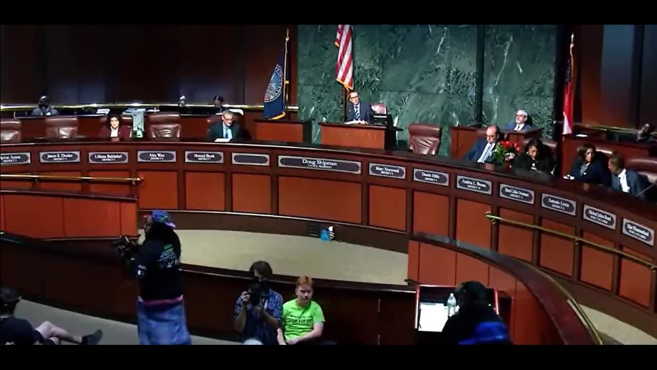 RAW: Stop Cop City protest at Atlanta City Council meeting | FOX 5 Atlanta