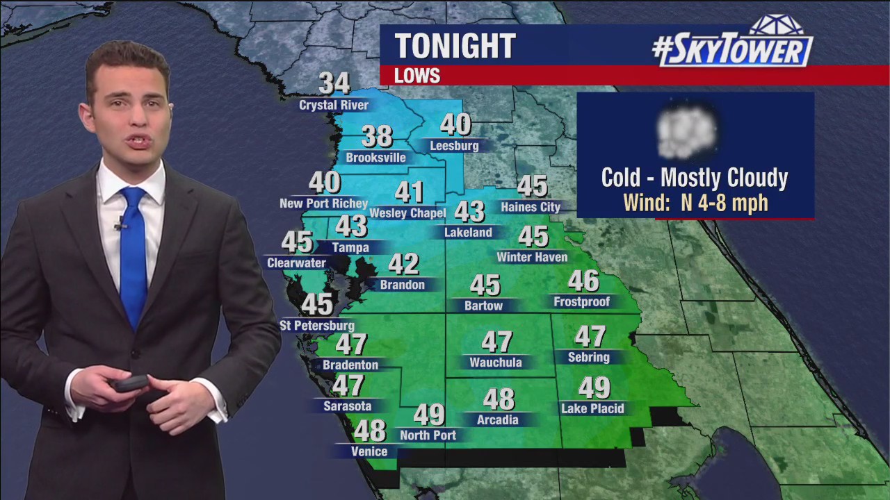 Tampa weather | Cool temperatures overnight