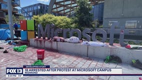 18 arrested after protest at Microsoft campus